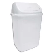 ROSSIGNOL Poubelle à couvercle basculant Blanche en polypropylène capacité 18L L28,5 x H45,5 x P23,5 cm