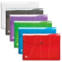 OXFORD Chemise enveloppe HAWAI, en polypropylène 3/10e. Format A4. Coloris translucides assortis