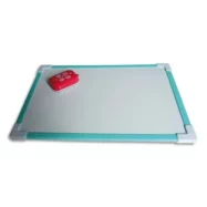 WONDAY Ardoise Blanche magnétique avec cadre plastique aimanté + une mini brosse magnétique