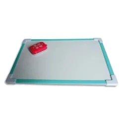 WONDAY Ardoise Blanche magnétique avec cadre plastique aimanté + une mini brosse magnétique