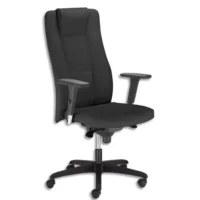 Fauteuil Invitus dossier et assise en cuir de vachette Noir, mécanisme synchrone, accoudoirs 3D réglables