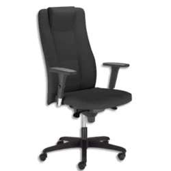 Fauteuil Invitus dossier et assise en cuir de vachette Noir, mécanisme synchrone, accoudoirs 3D réglables