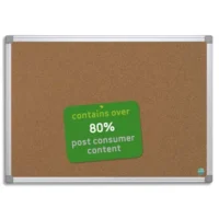 BI-OFFICE Tableau d'affichage Earth en Liège, cadre en aluminium, recyclé - Format : L150 x H100 cm