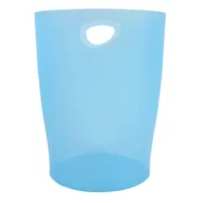 EXACOMPTA Corbeille à papier ECO 15 L Turquoise translucide - Diamètre 26 cm, hauteur 33,5 cm