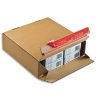 COLOMPAC Carton d'expédition Eurobox M Brun simple cannelure, fermeture adhésive L29,4 x H13,7 x P19,4 cm