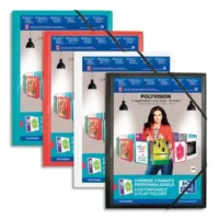 OXFORD Chemise 3 rabats et élastiques personnalisable POLYVISION en polypro 5/10e. A4. Assortis opaque