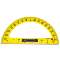 WONDAY Rapporteur en plastique incassable Jaune gradué 50cm avec poignée Noire amovible pour tableau