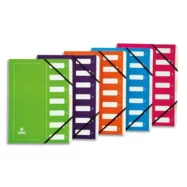 EXTENDOS Trieur avec élastique MON DOSSIER en carte. 7 compartiments. Coloris assortis.