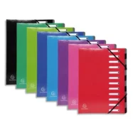 EXACOMPTA Trieur avec élastique IDERAMA en carte 7/10e. 12 compartiments. Coloris assortis.