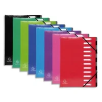 EXACOMPTA Trieur avec élastique IDERAMA en carte 7/10e. 12 compartiments. Coloris assortis.