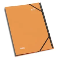 EXTENDOS Trieur Alphabétique à élastique MON DOSSIER en balacron. 24 compartiments. Coloris Orange