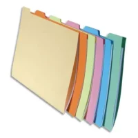 EXACOMPTA Paquet de 10 jeux de 6 chemises à onglets tiroir 210g SUPER 250 format 24x32cm.Coloris assortis