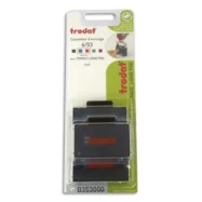 TRODAT Blister 3 recharges 6/53 pour appareils 5203/5253/5440. Bicolore Bleu et Rouge