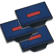 TRODAT Blister 3 recharges 6/56 pour appareils 5177/5204/5558/55510… Bicolore Bleu et Rouge