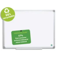 BI-OFFICE Tableau Blanc Earth acier émaillée, magnétique, cadre aluminium, recylcé Format L180 x H120 cm