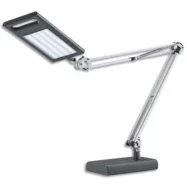 HANSA Lampe led 4 work anthracite alu et ABS + pince - Bras 2x36 cm, Tête 23,3 x 11,7 cm Socle 19,8x12 cm