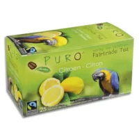 PURO Boîte de 25 sachets de thé Citron enveloppés 2g Fairtrade Tea
