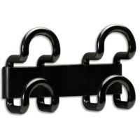 UNILUX Patère Fil 2 patères Double accroche Noir, en ABS, charge supportée 50 kg - L23 x H14,6 cm