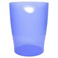 EXACOMPTA Corbeille à papier ECO 15 L Bleu translucide - Diamètre 26 cm, hauteur 33,5 cm