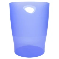 EXACOMPTA Corbeille à papier ECO 15 L Bleu translucide - Diamètre 26 cm, hauteur 33,5 cm