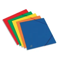 OXFORD Chemises 3 rabats à élastiques TOP FILE en carte lustrée 5/10e,390g. Format 17x22cm. Assortis