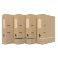 OXFORD Classeur à levier TOUAREG dos 8cm. Kraft recyclé. Coloris beige liseret assortis