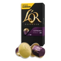 L'OR Boîte de 10 dosettes de 52g de café moulu Espresso Supremo n°10