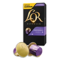 L'OR Boîte de 10 dosettes de 52g de café moulu Espresso Supremo Lungo Profondo n°8