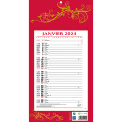 CBG Plaque et éphéméride mensuel 409, 19x36cm, 1 œillet, rouge