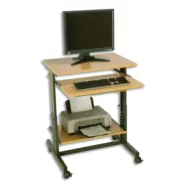 SODEMATUB Poste informatique compact réglable en hauteur dimensions 70x50 cm colori hêtre anthracite