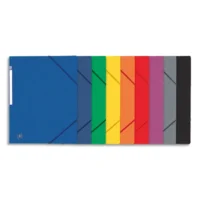 OXFORD Chemise simple à élastique TOP FILE, carte lustrée 5/10e, 390g. Etiquette sur la tranche. Assortis