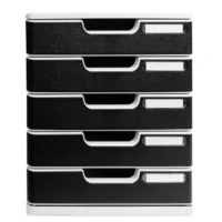 EXACOMPTA Module de classement Modulo Gris lumière Noir 5 tiroirs, en PS, format A4+ L28,8 x H32 x P35 cm