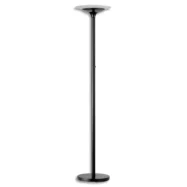 UNILUX Lampadaire à Leds Variaglass Noir avec vasque verre - H180 cm, Socle D34 cm, vasque D36 x H6 cm