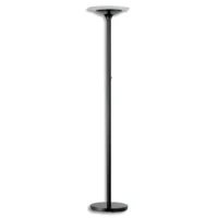 UNILUX Lampadaire à Leds Variaglass Noir avec vasque verre - H180 cm, Socle D34 cm, vasque D36 x H6 cm