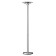 UNILUX Lampadaire à Leds Variaglass Gris métal avec vasque verre, H180 cm, Socle D34 cm, vasque D36xH6 cm