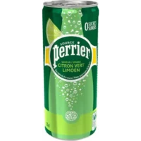 PERRIER Canette d'eau pétillante 33 cl minérale arôme Citron Vert