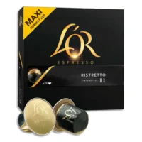 L'OR Boîte de 20 dosettes de 104g de café moulu Arabica Espresso Ristretto n°11