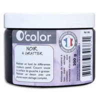 O COLOR Pot de peinture Noire à gratter, 200g