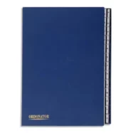 EXACOMPTA Trieur alphabétique 26 compartiments Bleu, couverture rigide plastifiée, onglets en plastique