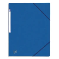 OXFORD Chemise simple à élastique TOP FILE, en carte lustrée 5/10e, 390g. Etiquette sur la tranche. Bleue