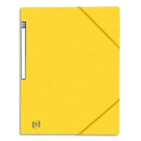 OXFORD Chemise simple à élastique TOP FILE, en carte lustrée 5/10e, 390g. Etiquette sur la tranche. Jaune