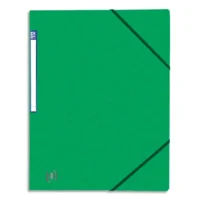 OXFORD Chemise simple à élastique TOP FILE, en carte lustrée 5/10e, 390g. Etiquette sur la tranche. Vert