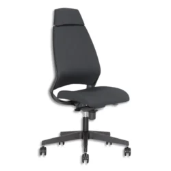 Siège Kenari en tissu Gris souris, haut dossier, mécanisme synchrone, sans accoudoirs