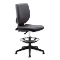 Siège technique Haut dossier Tertio assis-debout en tissu Gris, à contact permanent, giratoire sur patins