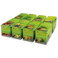 PURO 8 Boîtes 25 sachets thés Earl grey, Vert, Fraise, Citron, Fruits Bois et Eglantier, Rooibos, Menthe