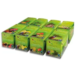 PURO 8 Boîtes 25 sachets thés Earl grey, Vert, Fraise, Citron, Fruits Bois et Eglantier, Rooibos, Menthe