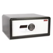 RESKAL Coffre de sécurité 26 litres Blanc, serrure électronique, pour hôtels - Dim : L47 x H24 x P42,5 cm