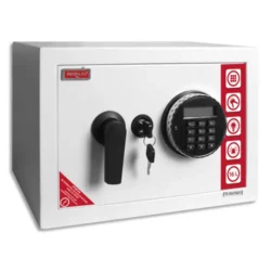 RESKAL Coffre de sécurité SE2 Premium 16,5 litres Blanc, serrure électronique - Dim : L35 x H25 x P25 cm