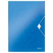 LEITZ Chemises 3 rabats à élastique WOW en polypopylène. Coloris Bleu.