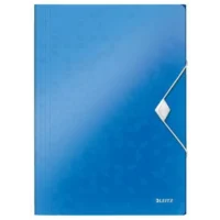 LEITZ Chemises 3 rabats à élastique WOW en polypopylène. Coloris Bleu.